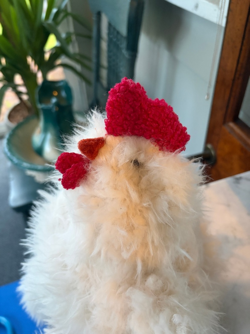 Shelf Chicken White Fuzzy Chicken Weighted - Picture 2 of 6
